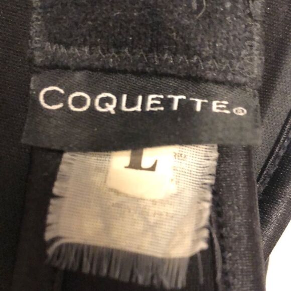 Coquette black lace purple satin push up underwire bra size L - Picture 7 of 8